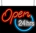 LED SIGN – "OPEN 24HRS" – 23.6"×14.6" – LED SIGN & OUTDOOR DISPLAY – 1CT – OPNSL24HR – [MSRP: $STORE USE]