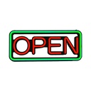 LED SIGN – "OPEN" – GREEN FRAME RED LETTERS – 23×20 – LED SIGN & OUTDOOR DISPLAY – 1CT – OPNTG – [MSRP: $STORE USE]