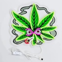 LED SIGN – LEAF EMOJI FACE – GREEN SMILE LOGO – 23.6×22 – LED SIGN & OUTDOOR DISPLAY – 1CT – LEF1 – [MSRP: $STORE USE]