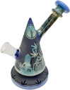 FROSTED MOUNTAIN – GLASS WATER PIPE – 8-INCH – CITY SKYLINE & LEAF – 360G – 1CT – GB1132 – [MSRP: $62.50]