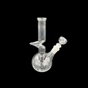 CLEAR CLASSIC – GLASS WATER PIPE – 8-INCH – ROUND BASE – CURVED NECK – 1CT – GB-RBCN-08-200G – [MSRP: $13]