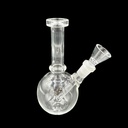 CLEAR CLASSIC – GLASS WATER PIPE – 6-INCH – ROUND BASE – MINI – 1CT – GB-RBMN-06-100G – [MSRP: $7.50]
