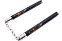 WOOD & STEEL NUNCHAKU – ENGRAVED DRAGON – EXTENDED 2-SECTION TRAINING STICK – KNIVES & SELF DEFENSE – 1CT – NOV10 – [MSRP: $12.50]