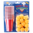 NOVELTY GAME - BEER PONG DRINKING GAME SET – CUPS & BALLS – 1CT – NOV28 [MSRP: $15]