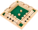 NOVELTY GAME - FOUR-SIDED SHUT THE BOX FLIP DICE GAME – WOODEN TABLETOP – 1CT - NOV37 [MSRP: $20]