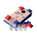 NOVELTY GAME - MINI CORNHOLE BOARD TABLETOP BEAN BAG TOSS GAME - WOODEN DEXTERITY SET - 1CT - NOV39 [MSRP: $20]