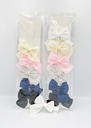 BP - HAIR ACCESSORIES BOW CLIPS 6  MINI PER CARD STANDARD COLORS  2CT/DZ - 04-173 - [MSRP: $2.5 CT]