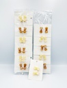 BP - HAIR ACCESSORIES MINI BOW  GATOR CLIPS 2 MINI PER CARD CREAM  COLORS 12CT/DZ - 04-181 - [MSRP: $.75 CT]
