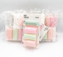 MIXUEER - HAIR ACCESSORIES HAIR CURLERS / ROLLERS + COMB 4PCS/PK PLASTIC 12CT/DZ - D813 - [MSRP: $3.5 PK]