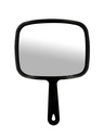 HANDHELD VANITY MIRROR – SMALL RECTANGULAR FRAME – SALON STYLE WITH HANDLE – BLACK – 30CT - 24-10 - [MSRP: $3 EACH]