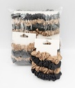 LOVE – MINI SCRUNCHIES – RIBBED FABRIC HAIR TIES – ASSORTED COLORS – 4CT CARD – 12CT/DZ – 04-222 - [MSRP: $2 EACH]