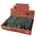 STONED TRIBE – ASHTRAY – SQUARE GLASS ASSORTED DESIGNS – 90MM – 6CT DISPLAY – [MSRP: $4 EACH]