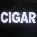 LED SIGN – "CIGARS" – WHITE  – 8×32×1.2 – LED SIGN & OUTDOOR DISPLAY – 1CT – LED [MSRP: $100]