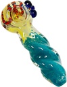 BROWN SPIN – GLASS HAND PIPE – GLASS ACCESSORIES – 4-INCH HEAVYWEIGHT 150G – 2CT – 2X-GL-05766 – [MSRP: $10 EACH]