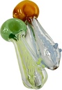 COLOR HEAD CLEAR – GLASS HAND PIPE – GLASS ACCESSORIES – 4-INCH HEAVYWEIGHT 100G – 2CT – 2X-GL-05796 – [MSRP: $9.50 EACH]