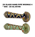 WIGWAG – GLASS HAND PIPE – 4-INCH 80G WEIGHT – 2CT – 2X-GL-05786 – [MSRP: $8.50 EACH]