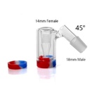 GLASS – ASH CATCHER – GLASS ACCESSORIES – 45° WITH SILICONE BOTTOM – VARIOUS SIZES – 1CT – [MSRP: $20]