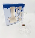 TOKES BUDDY – COSMIC CLOUD – GLASS WATER PIPE – MINI GLASS DAB RIG SET – BLUE – 1CT – GB1046 – [MSRP: $35]