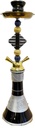HOOKAH – 11" TIERED MED – DOUBLE HOSE – MIDNIGHT CHROME – 1CT – ZC67 – [MSRP: $35.50]