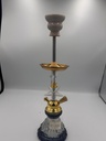HOOKAH – 11" TIERED MED – DOUBLE HOSE – BRUSHED GOLD – 1CT – ZC69 – [MSRP: $35.50]
