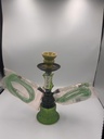 HOOKAH – 11" TIERED CLOUD – DOUBLE HOSE – ETCHED CHROME STEM – ASSORTED COLORS – 1CT – ZC45 – [MSRP: $20.50]