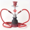 HOOKAH – 11" TIERED CLOUD – DOUBLE HOSE – CRIMSON RED – 1CT – ZC93 – [MSRP: $23]