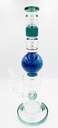 TRIPLE PERCOLATOR – GLASS WATER PIPE – 15-INCH – FLAT BASE – 1CT – GB0305 – [MSRP: $100]