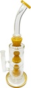 DOUBLE PERCOLATOR – GLASS WATER PIPE – FLAT BASE – 1CT – GB0311 – [MSRP: $75]