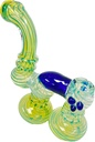 LINES – GLASS DOUBLE BUBBLER – GLASS HAND PIPE – 6-INCH HEAVYWEIGHT 200G – 1CT – GLASS-05824 – [MSRP: $19]