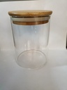 GLASS – CONTAINERS & JARS – WOODEN LID – 45ML – 1CT – [MSRP: $4.50]