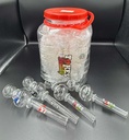 HEAVY JUMBO – DOUBLE BUBBLE GLASS OIL BURNER – GLASS HAND PIPES – 10CT JAR – GB0373-JAR – [MSRP: $8.50 EACH]