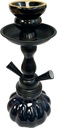 HOOKAH – 11" TIERED MED – DOUBLE HOSE – MIDNIGHT CHROME – 1CT – ZC14 – [MSRP: $24]