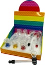 GLASS AND METAL MIX – METAL PIPES – ASSORTED COLORS – 10CT DISPLAY – B146 – [MSRP: $7 EACH]