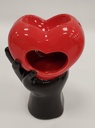 INCENSE BURNER – CERAMIC TEA LIGHT – ACCESSORIES – RED HEART DESIGN – 1CT – [MSRP: $11]