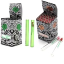 LOVE ROSE – DOUBLE WALL GLASS TUBE – GLASS ACCESSORIES – THICK GLASS – BLACK BOX – 25CT – BR25 – [MSRP: $2 EACH]