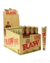 RAW – PRE-ROLLED CONES – ORGANIC – KING SIZE – 3PK – 32CT DSPL – [MSRP: $3.50 EACH]