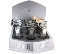 SCORCH – TORCH LIGHTERS – 45 DEGREE SMOOTH PRESS DOWN – ASSORTED COLORS – 6CT DISPLAY – 61446 – [MSRP: $17 EACH]