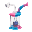 HYBRID DAB RIG W/ PERC – SILICON WATER PIPES – MULTI-COLOR – 1CT – SL116 – [MSRP: $28]