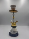 GOLD STAR – HOOKAH – 10" MINI – SINGLE HOSE – ETCHED CHROME STEM – ASSORTED COLORS – 1CT – ZC50 – [MSRP: $20.50]