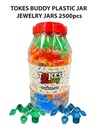TOKES BUDDY PLASTIC – CONTAINERS & JARS – JEWELRY JARS – 2500CT – [MSRP: $5 FOR 100PCS]