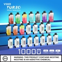 VIHO – TURBO – DISPOSABLE VAPE – 10000 PUFFS – 18ML – 5% NIC – VARIOUS FLAVORS – 5CT – [MSRP: $21 EACH]